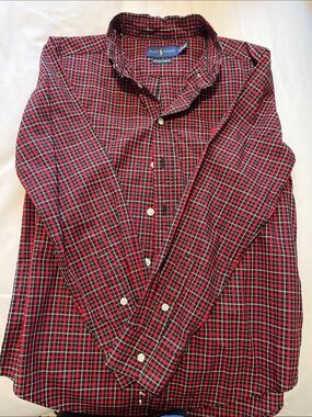 Ralph Lauren Red and Black Plaid Button-Down Shirt